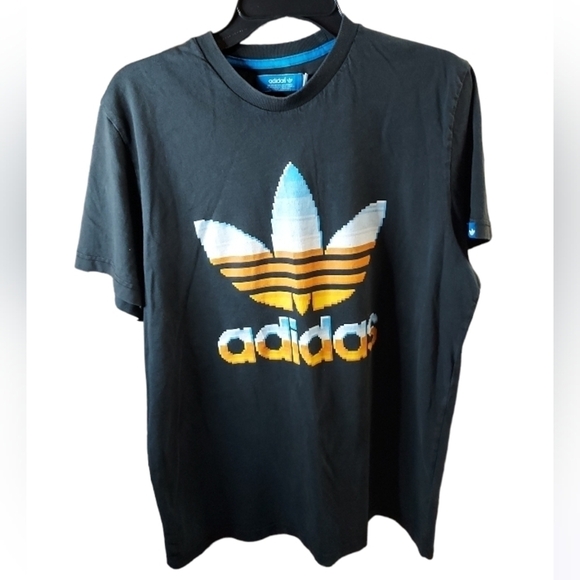 Adidas XL Pixelated design Tre foil Ombre tee made in Turkey - Picture 1 of 13